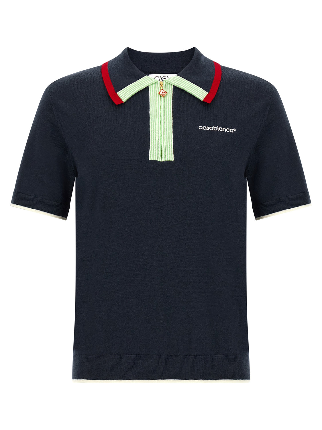 Blue Wool Polo Shirt