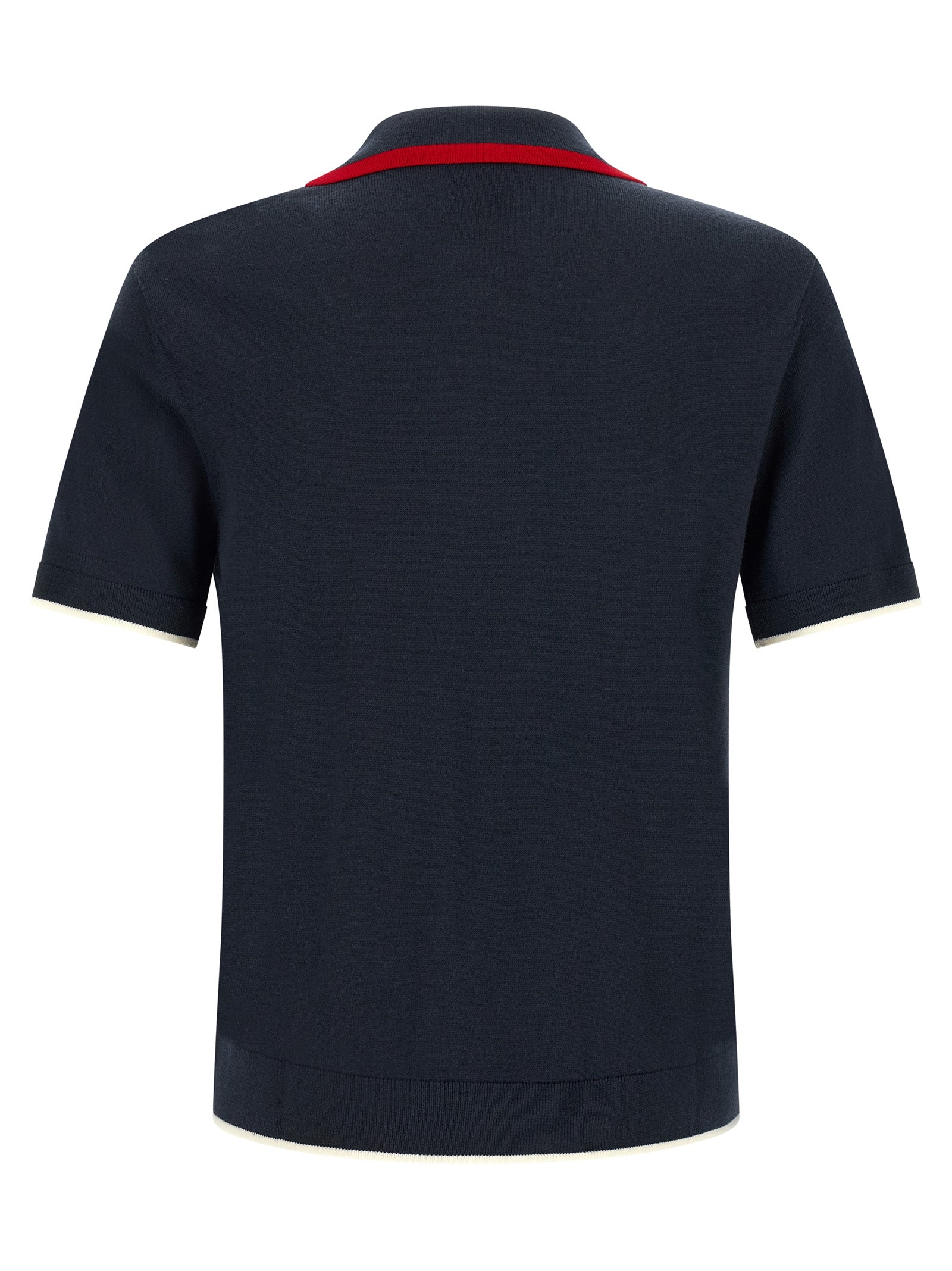 Blue Wool Polo Shirt