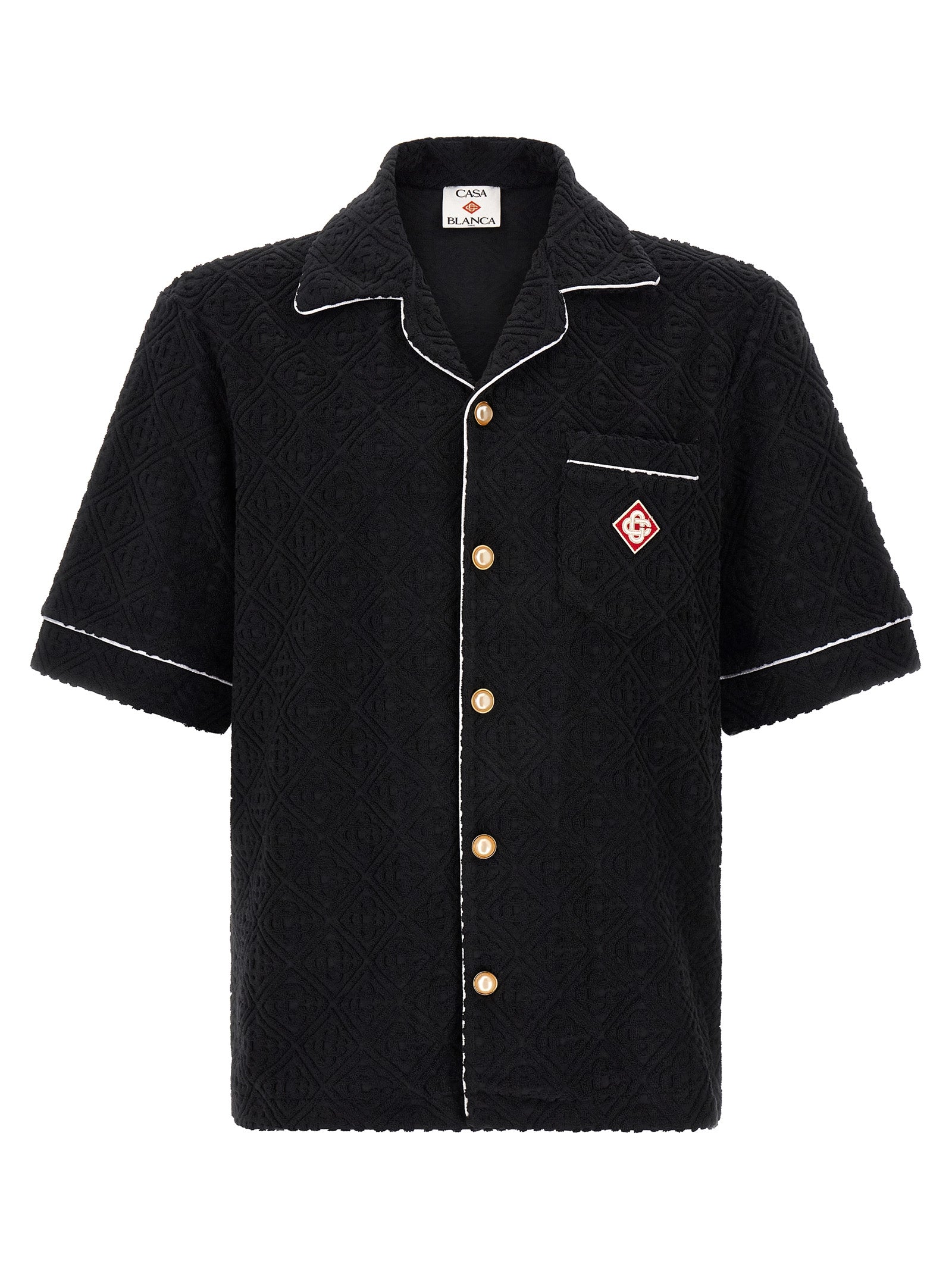Black Cotton Pattern Shirt