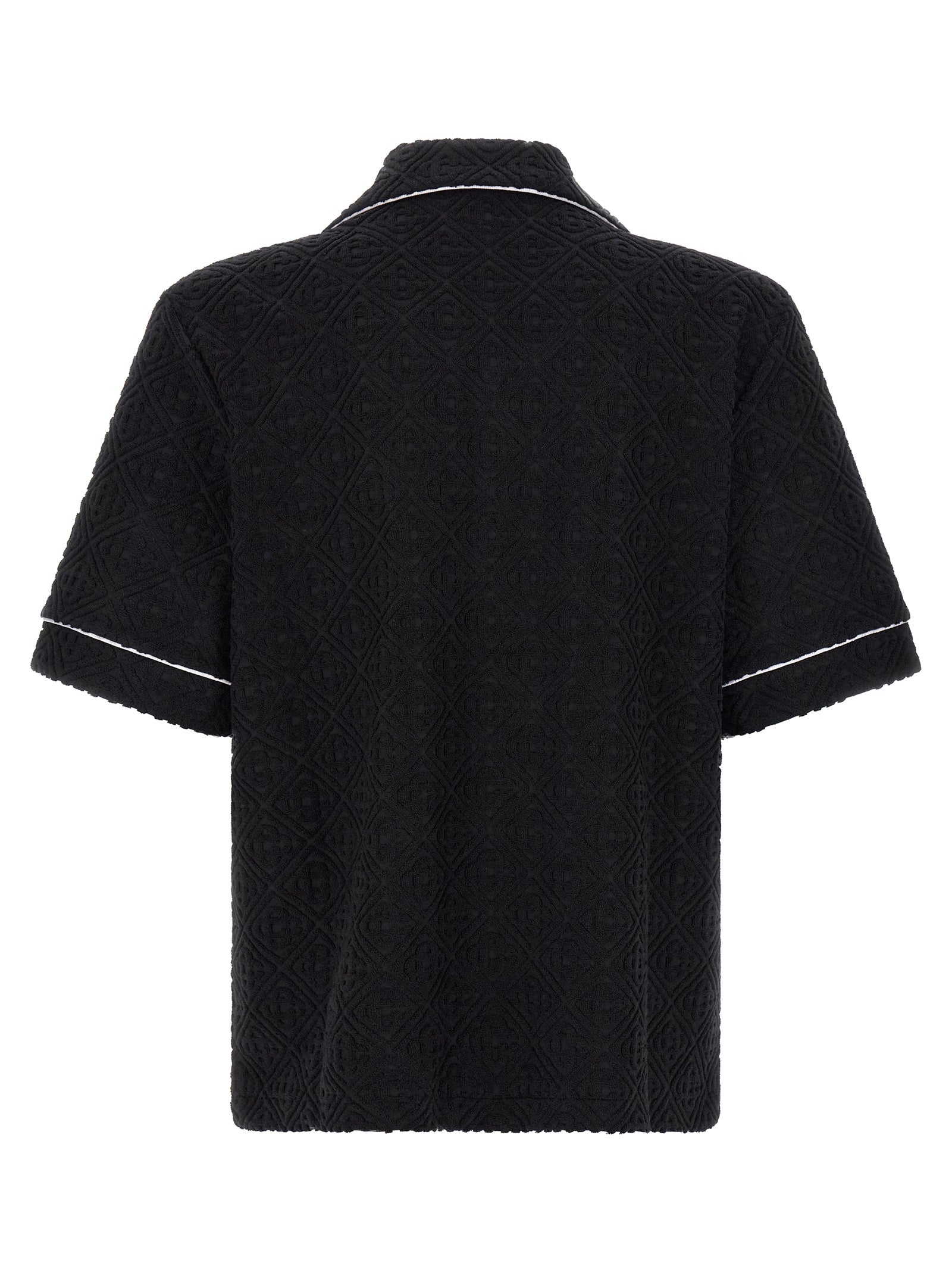 Black Cotton Pattern Shirt