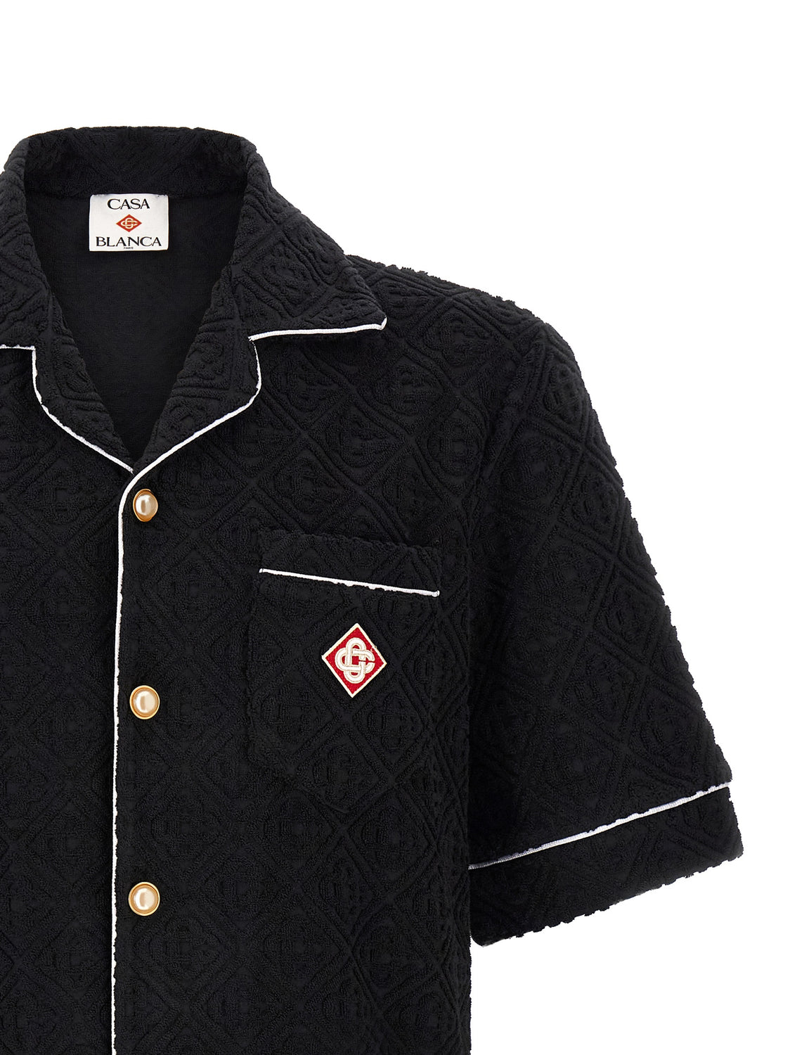 Black Cotton Pattern Shirt