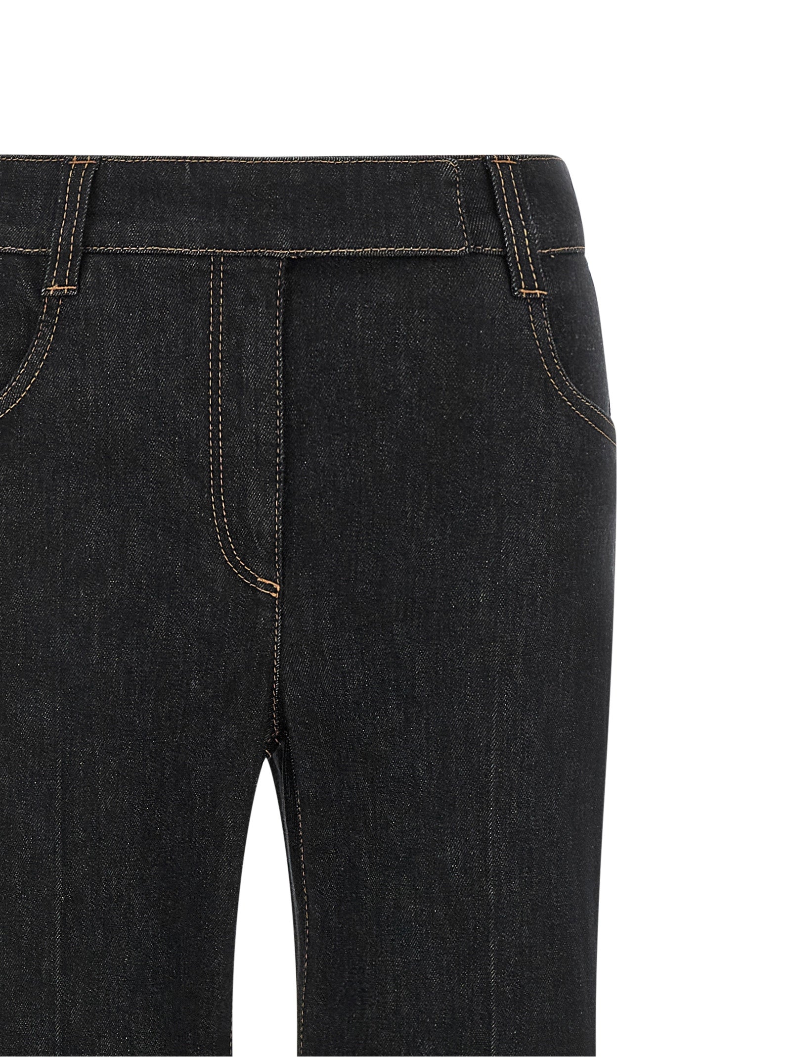 Blue Cotton Flared Jeans