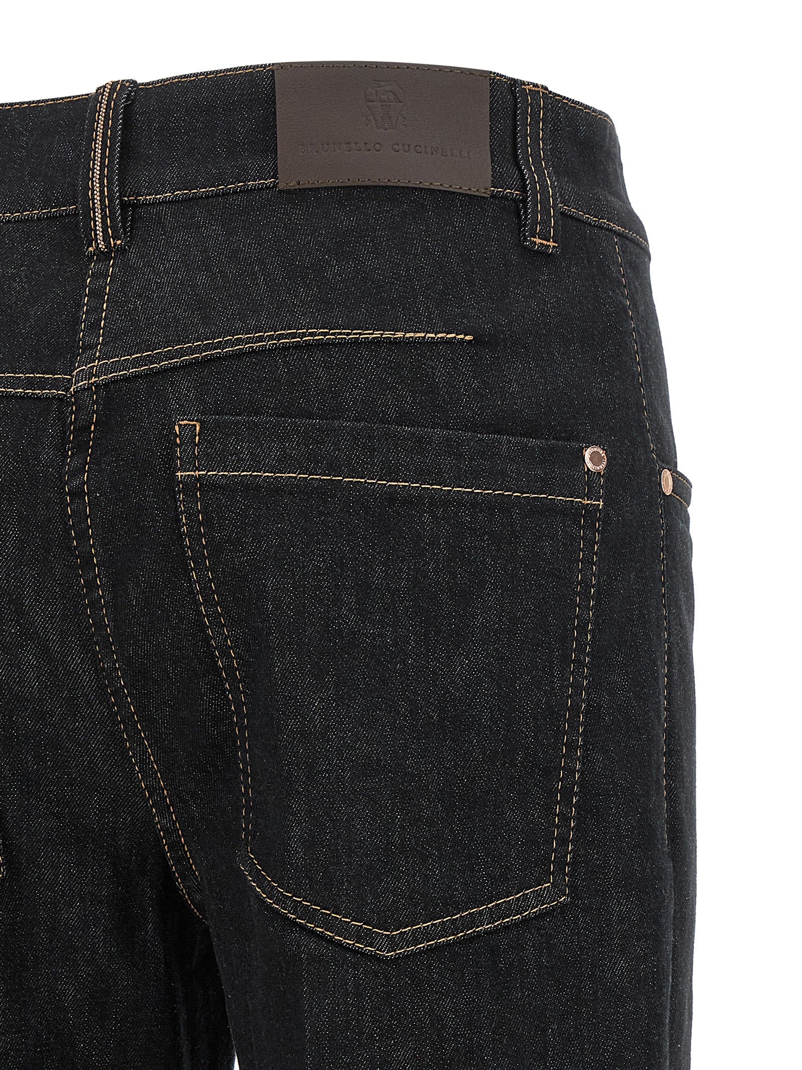 Blue Cotton Flared Jeans
