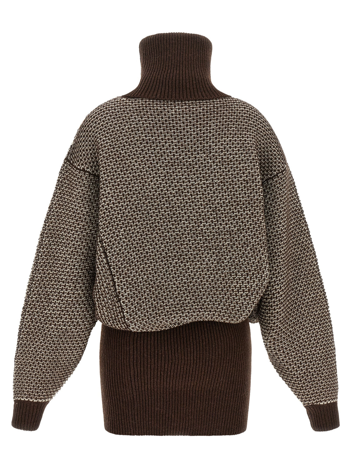 Brown Wool Short Dress