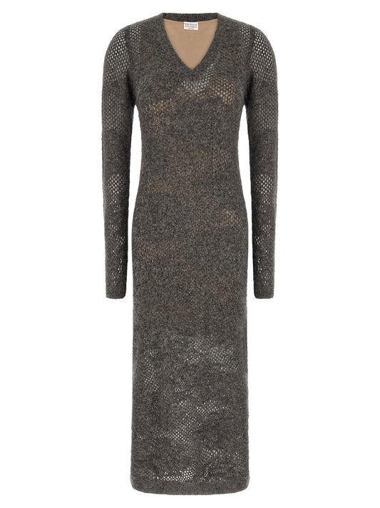 Gray Nylon Casual Dress