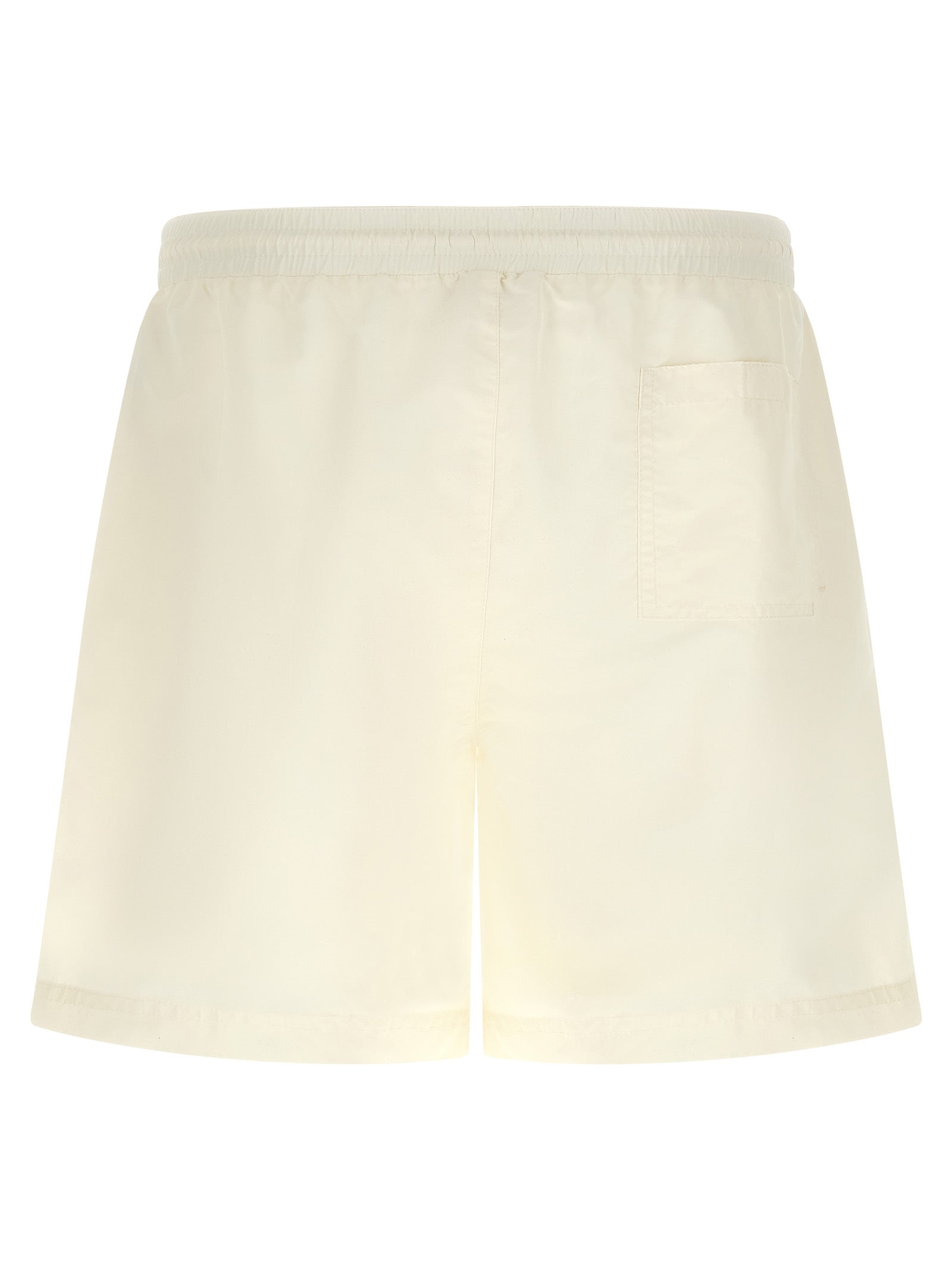White Polyester Swim Shorts