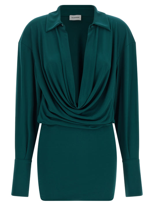 Bicolor Polyester Short Dress