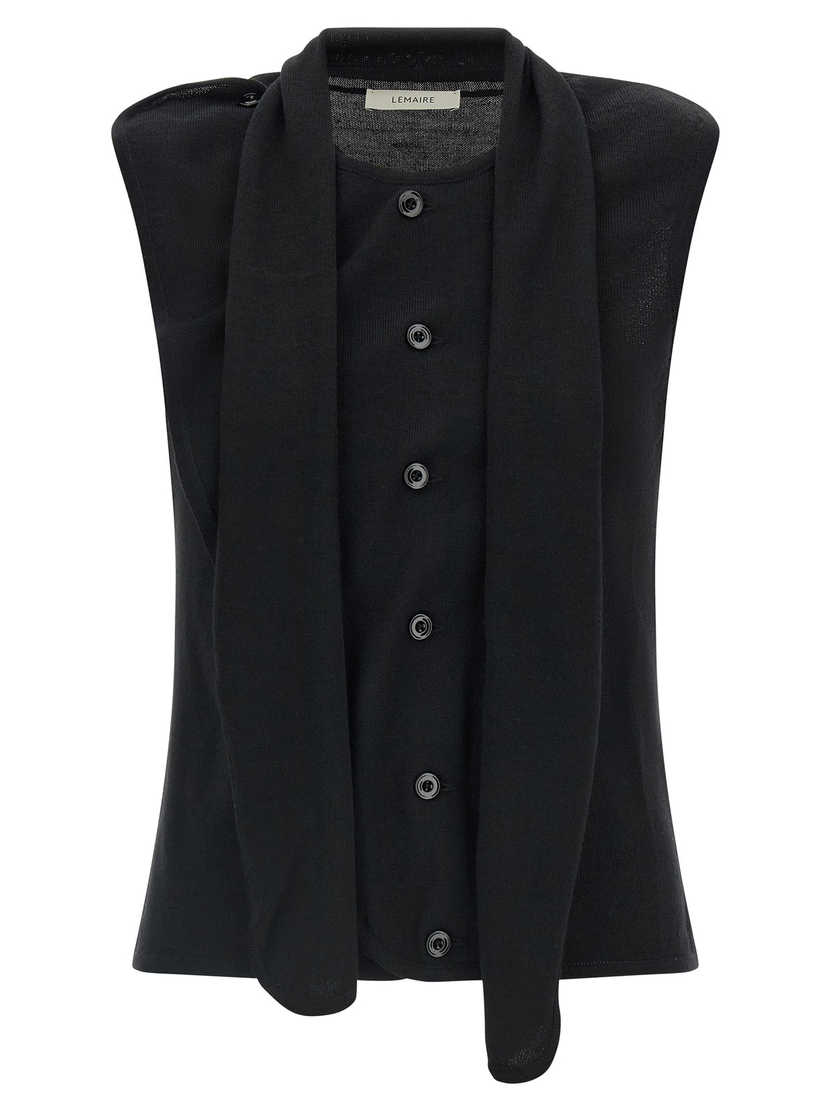Black Wool Sleeveless Jacket