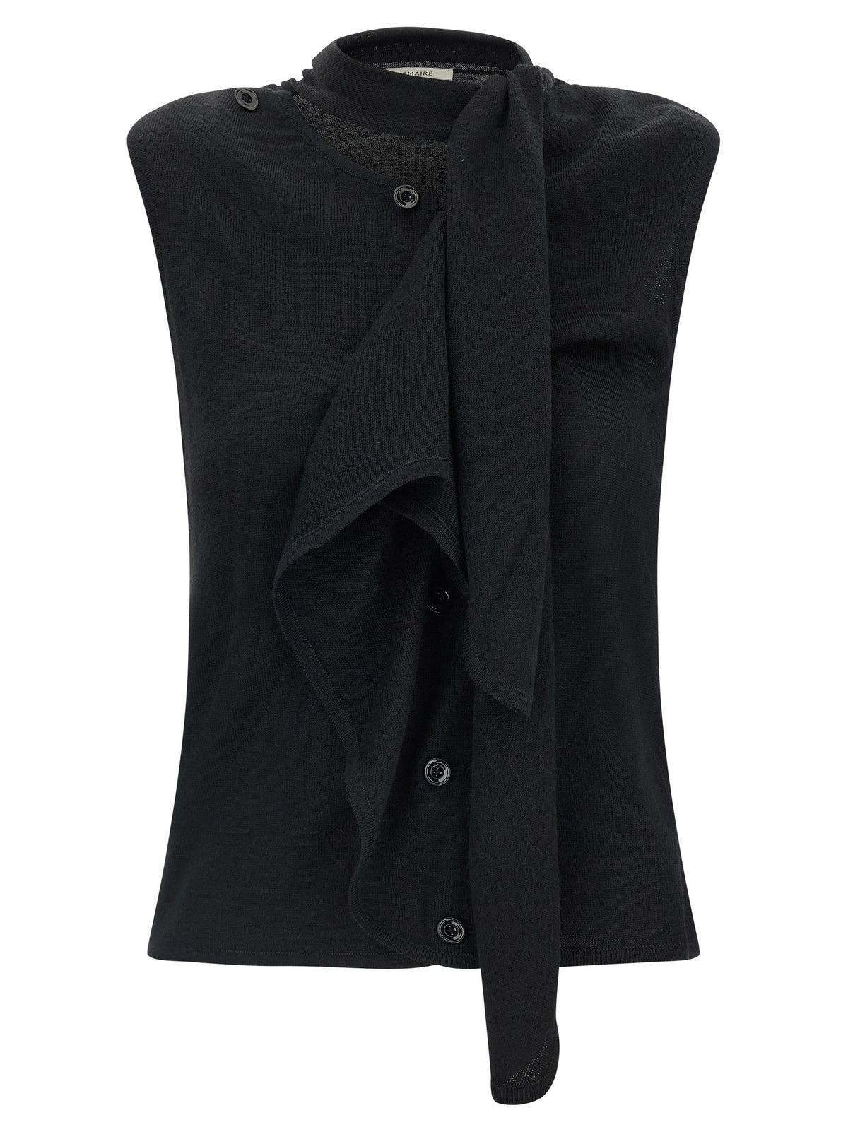Black Wool Sleeveless Jacket