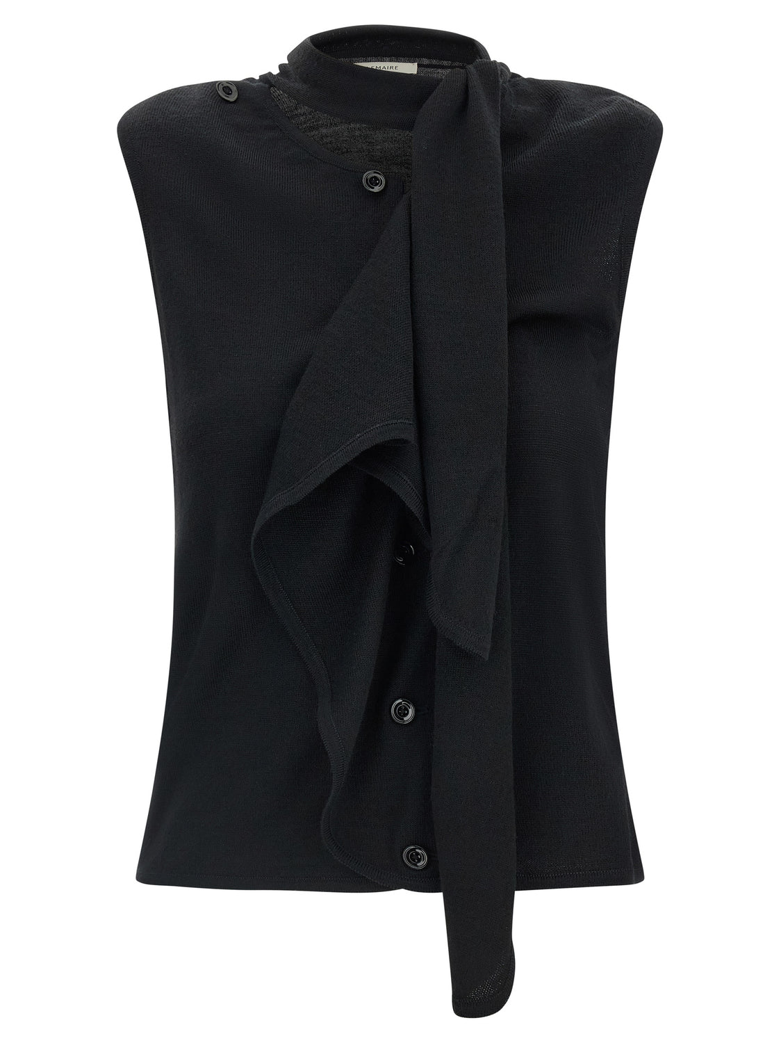 Black Wool Sleeveless Jacket