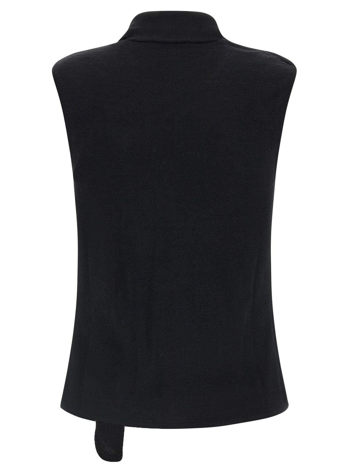 Black Wool Sleeveless Jacket
