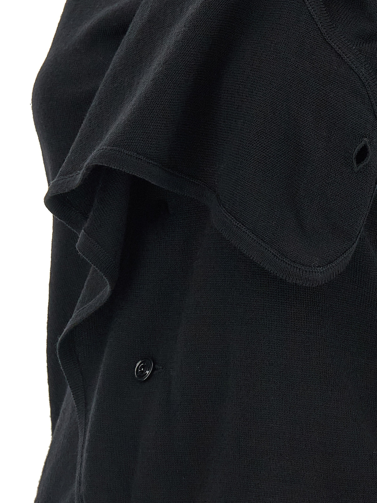 Black Wool Sleeveless Jacket