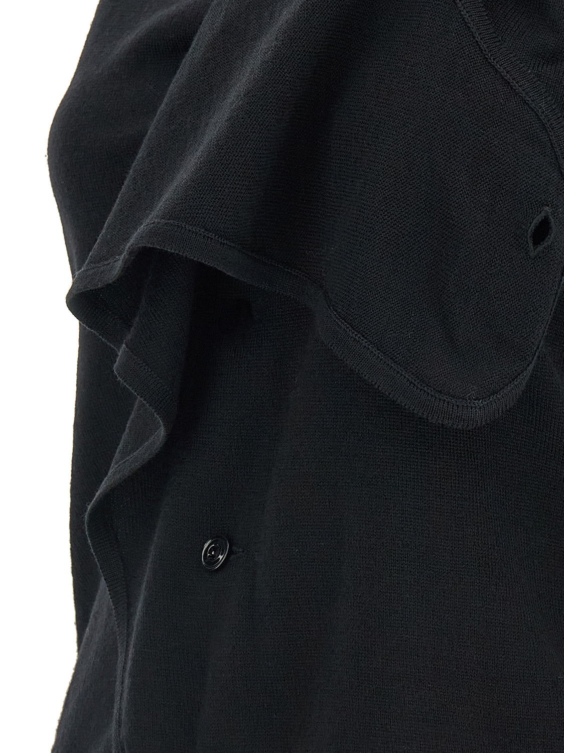 Black Wool Sleeveless Jacket