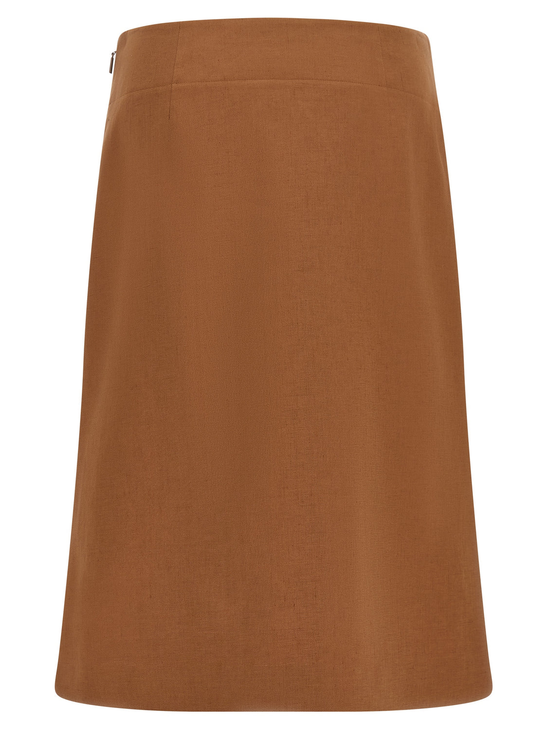 Brown Linen Midi Skirt