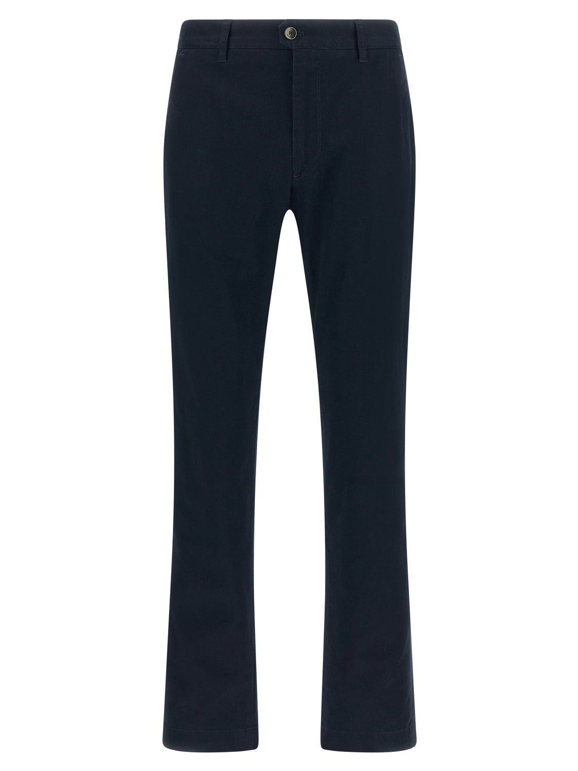 Blue Cotton Casual Pants