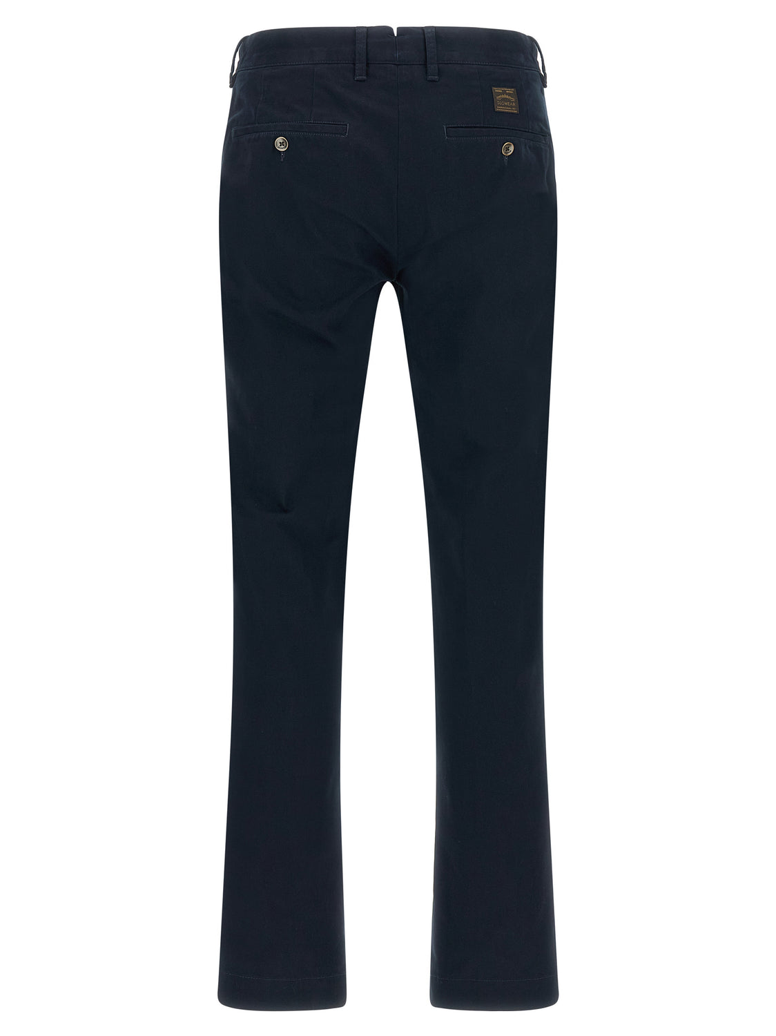 Blue Cotton Casual Pants
