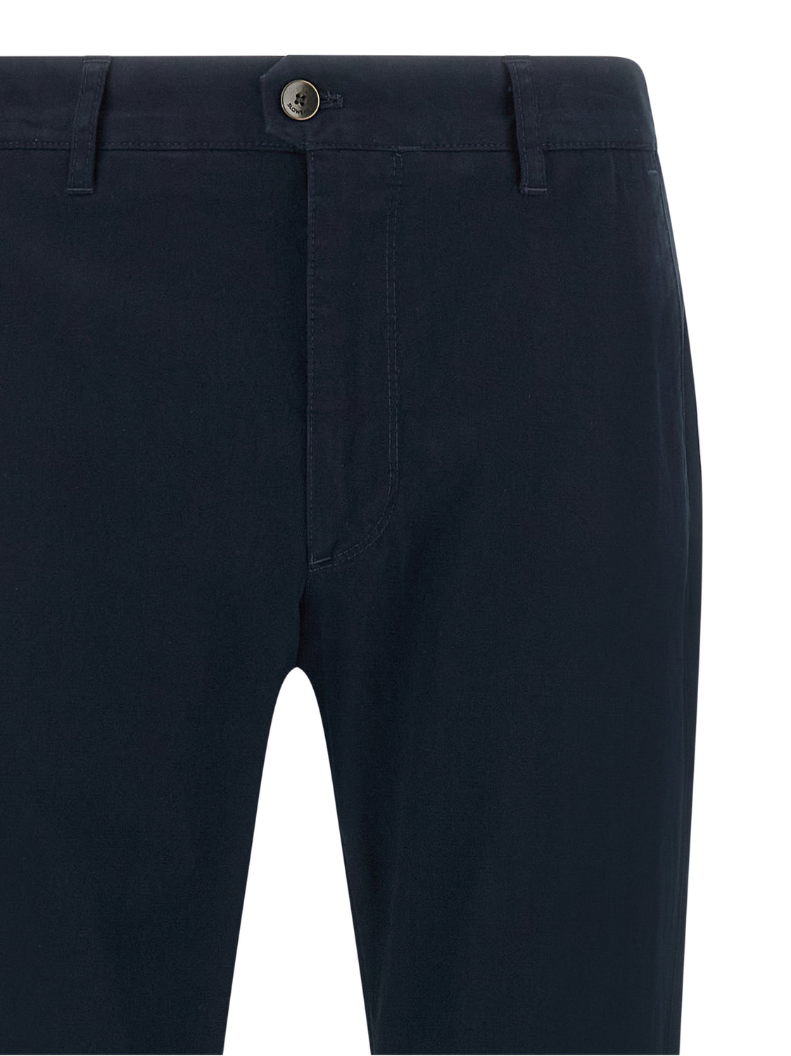 Blue Cotton Casual Pants