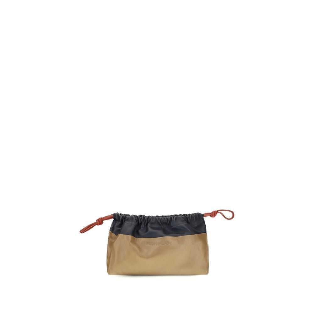 Beige Calf Leather Bos Taurus Shoulder Bag