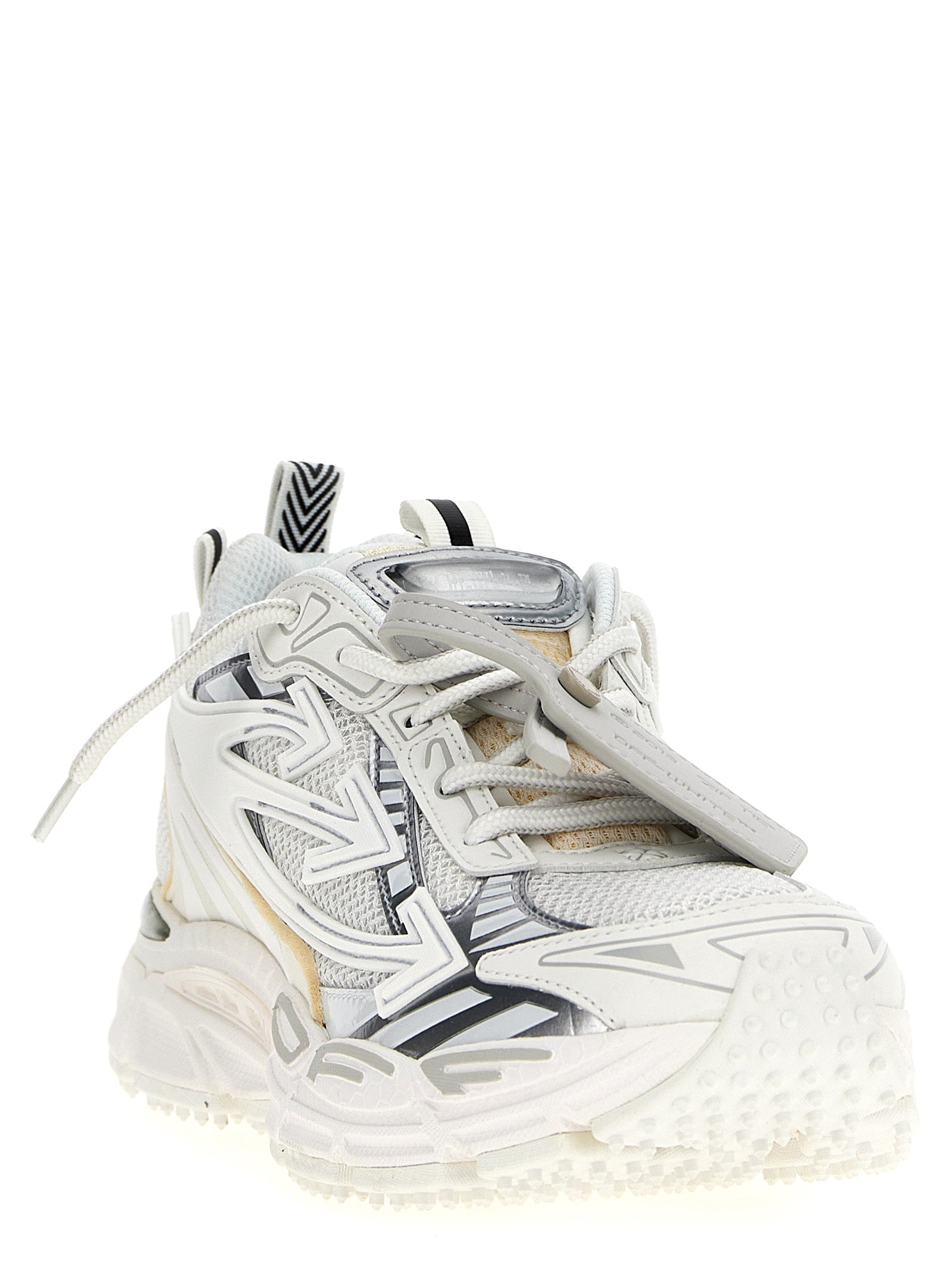 White Polyethylene Athletic Sneakers