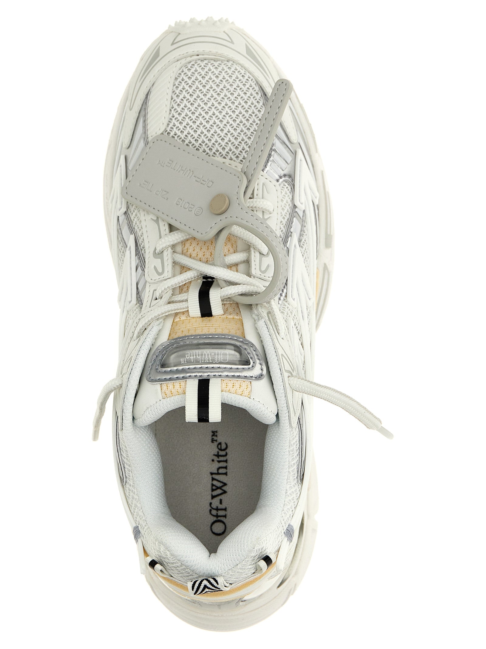 White Polyethylene Athletic Sneakers