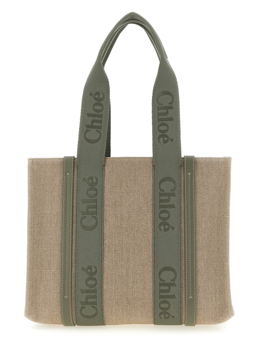 Bicolor Linen Tote Bag