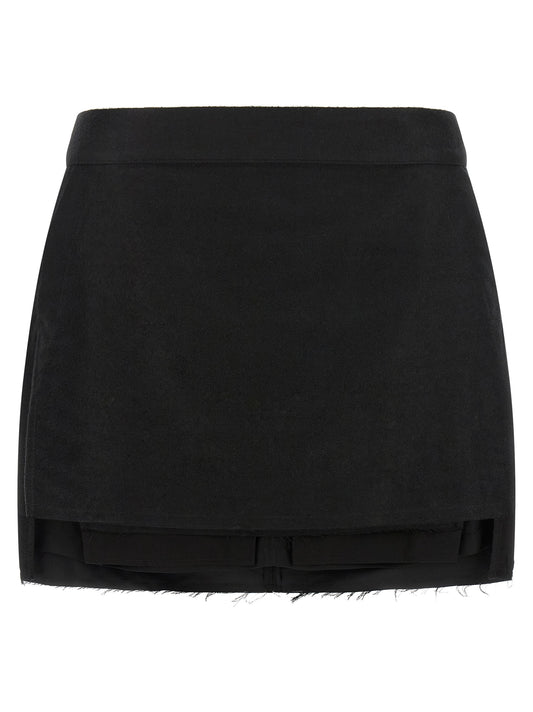 Black Ramie Long Skirt