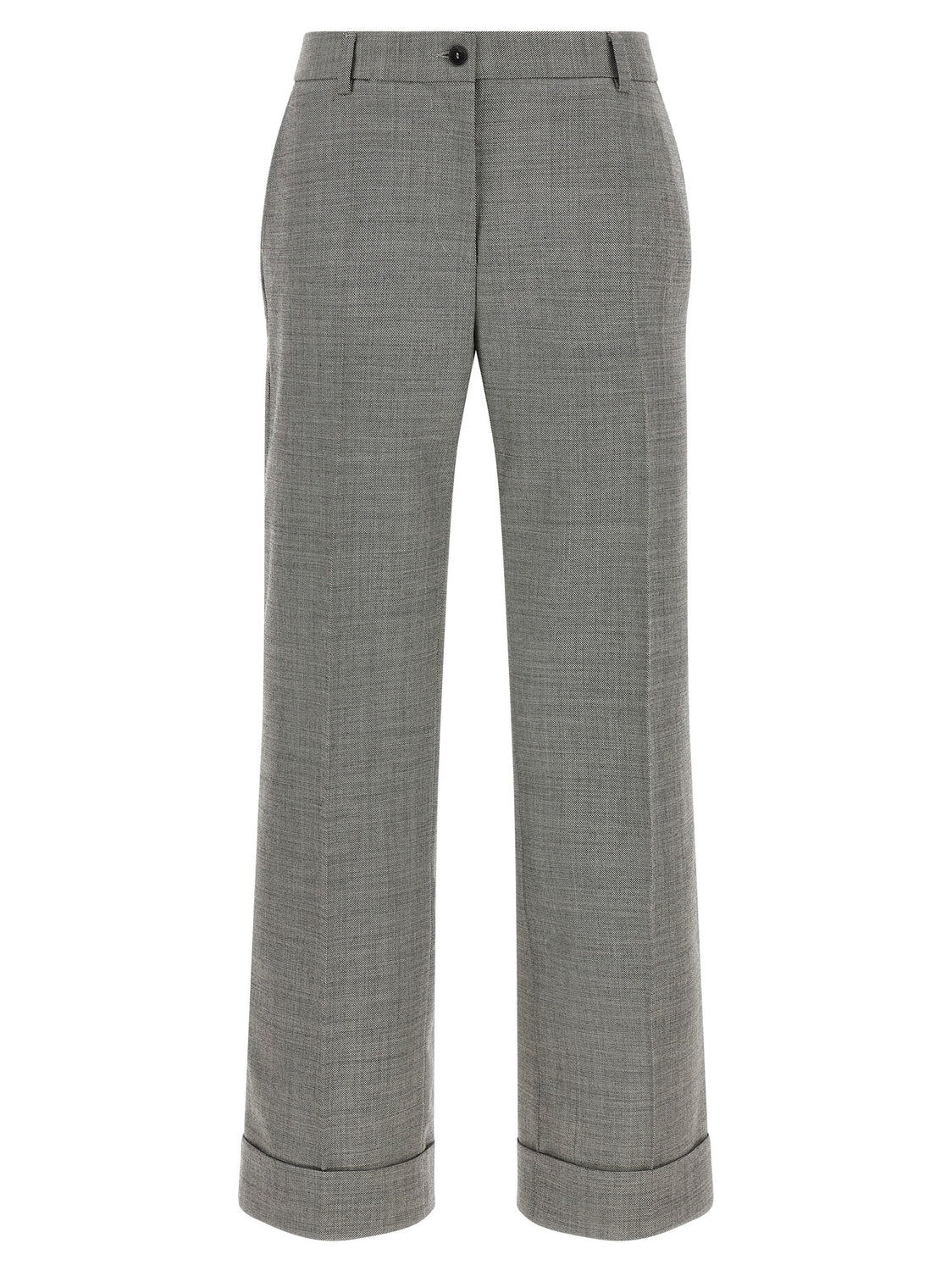 Gray Wool Flared Pants