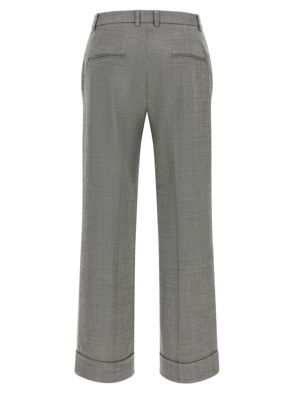 Gray Wool Flared Pants