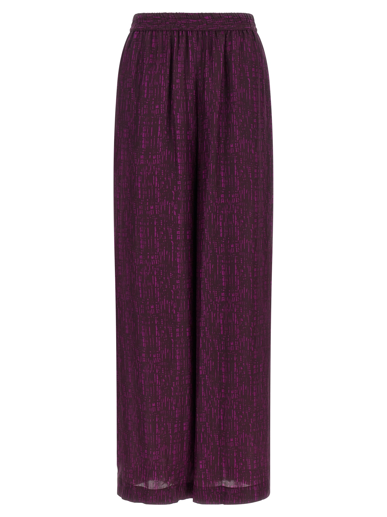 Purple Viscose Casual Pants