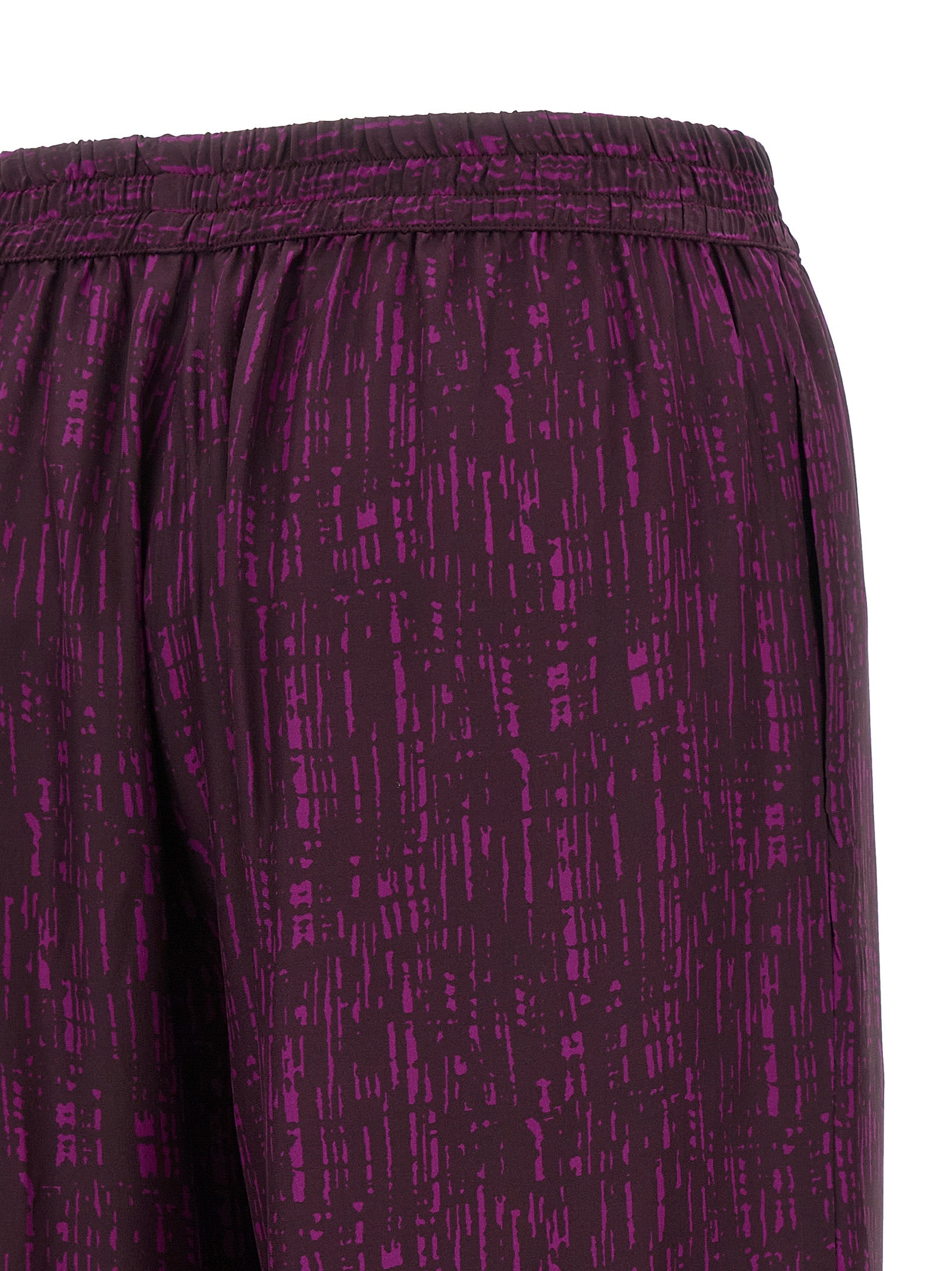 Purple Viscose Casual Pants