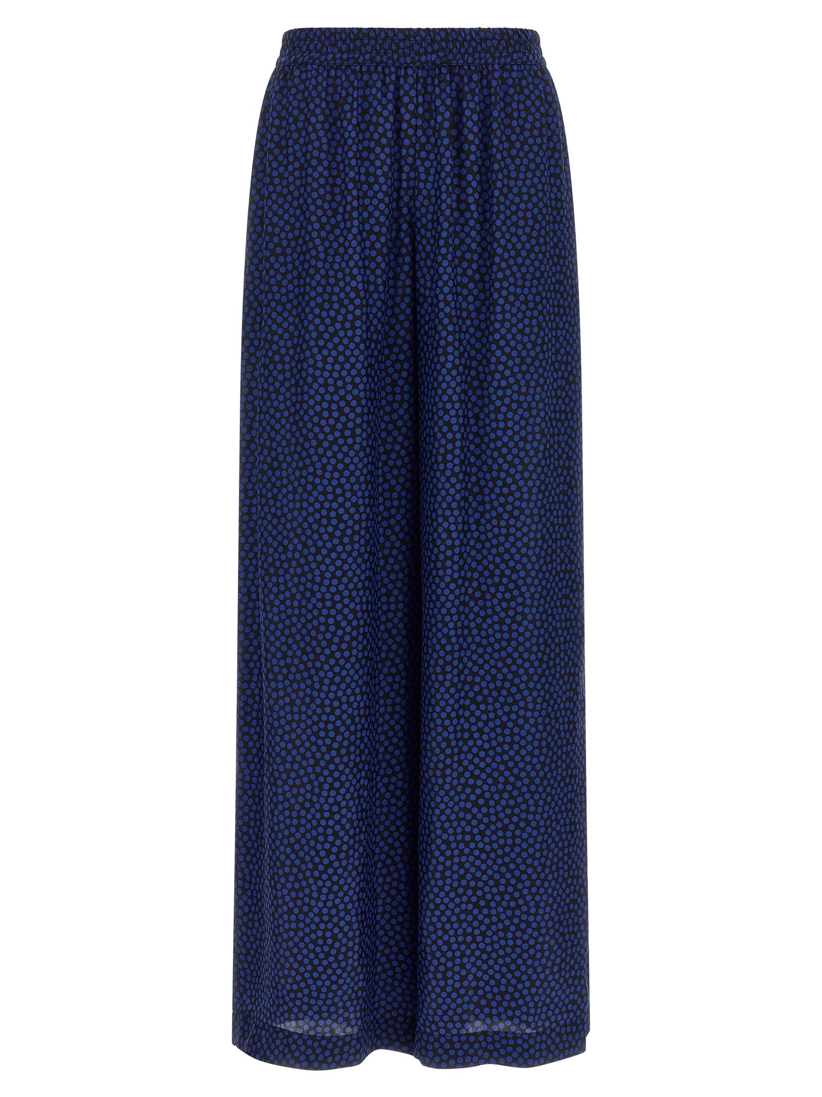 Blue Viscose Casual Pants