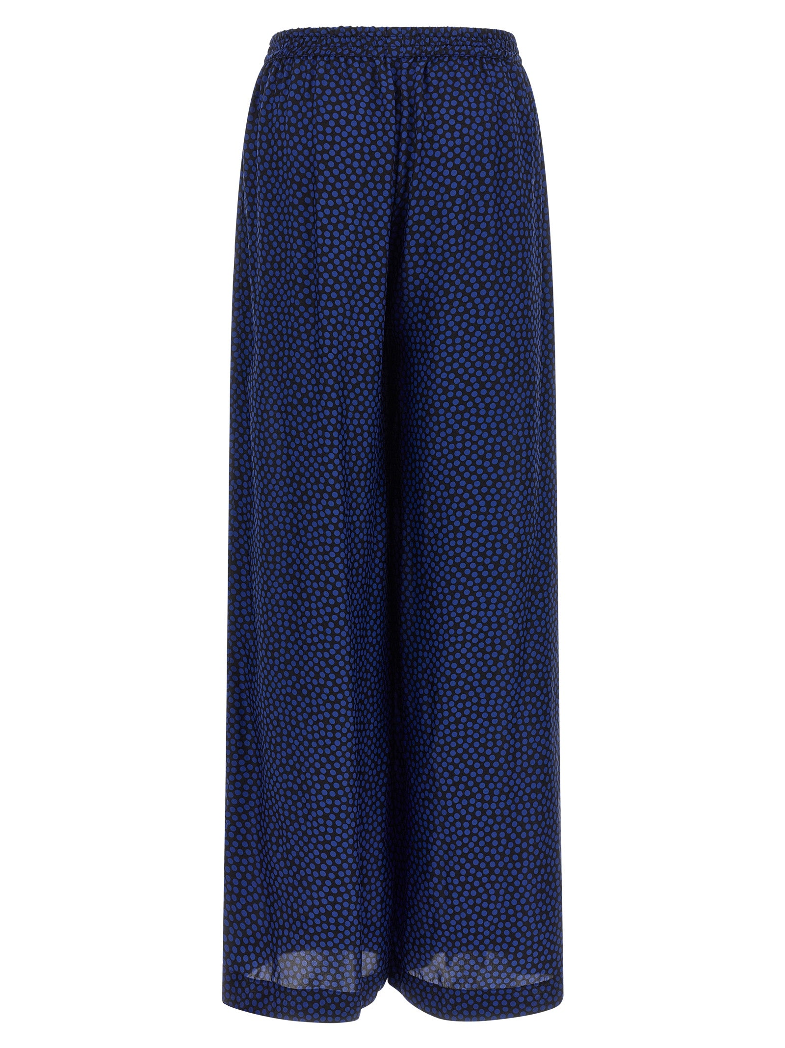 Blue Viscose Casual Pants