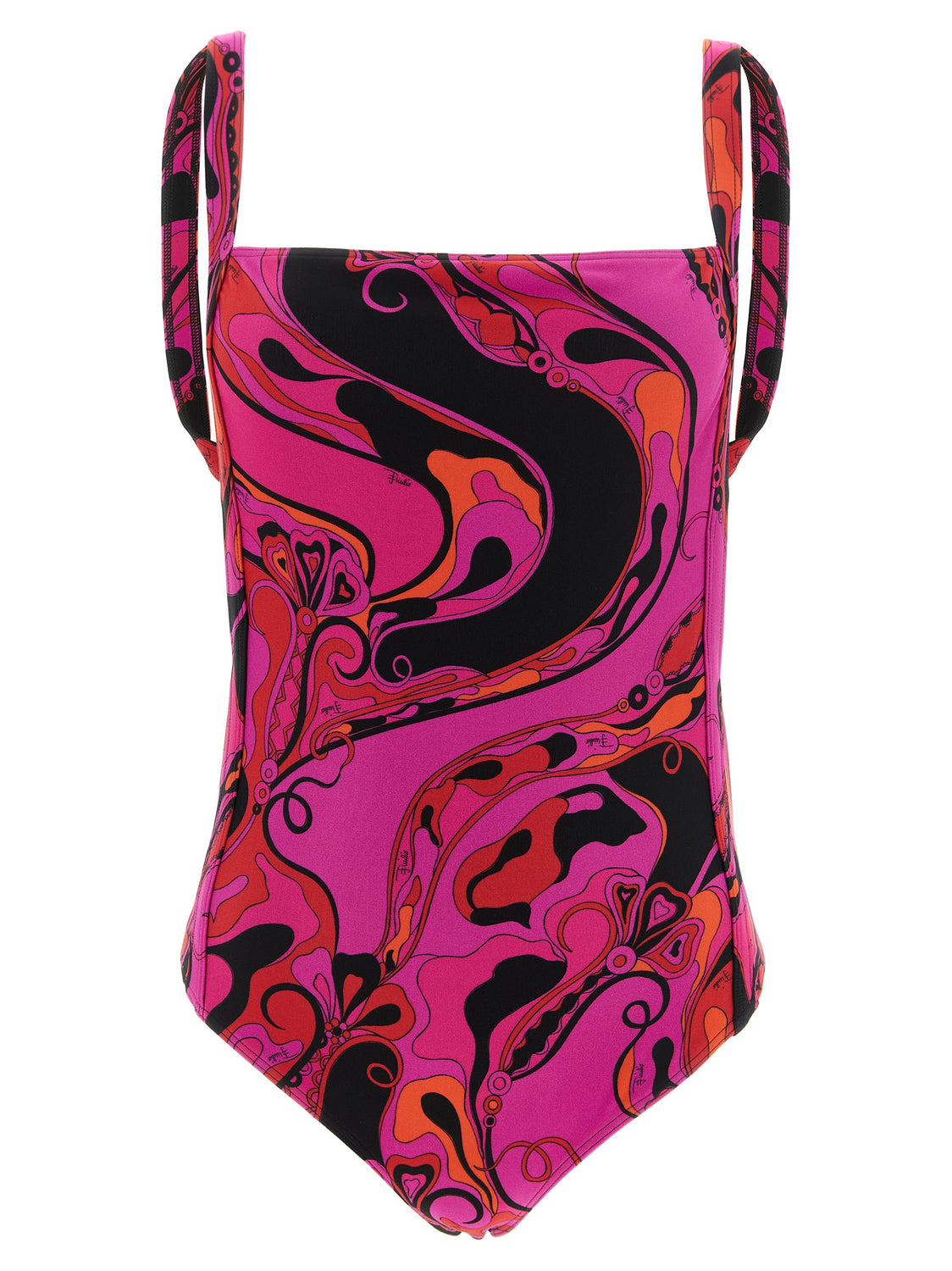 Fuchsia Polyamide One-Piece Swimsuit