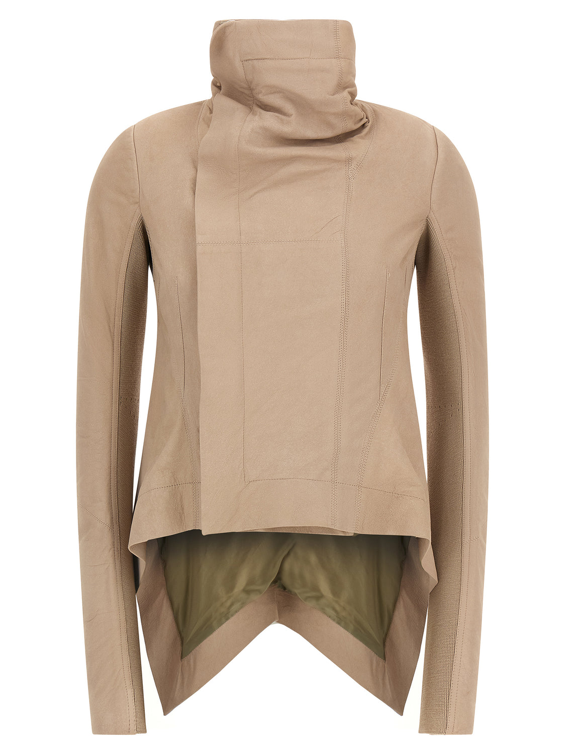 Beige Lamb Leather Leather Jacket