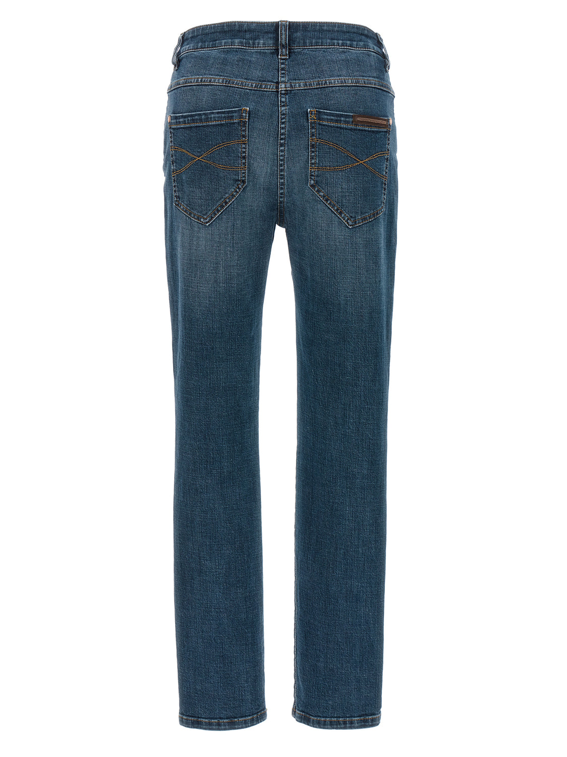 Blue Cotton Straight-Leg Jeans