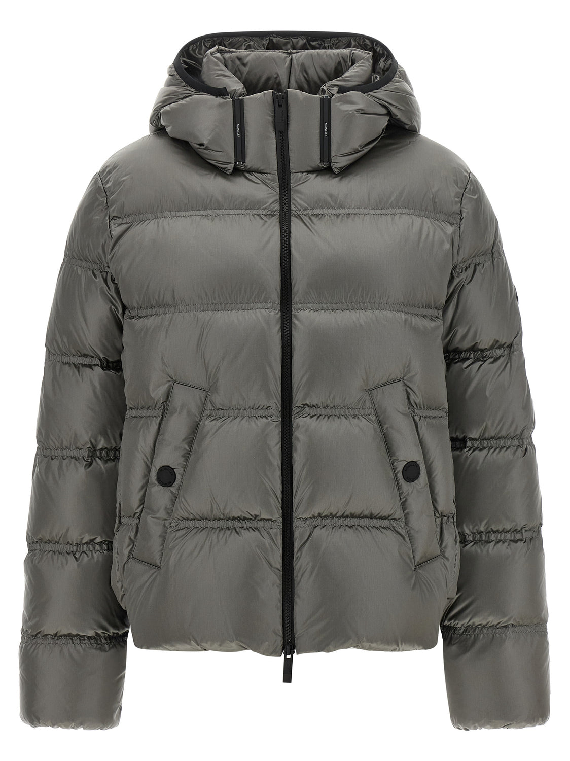 Gray Polyamide Full-Length Jacket