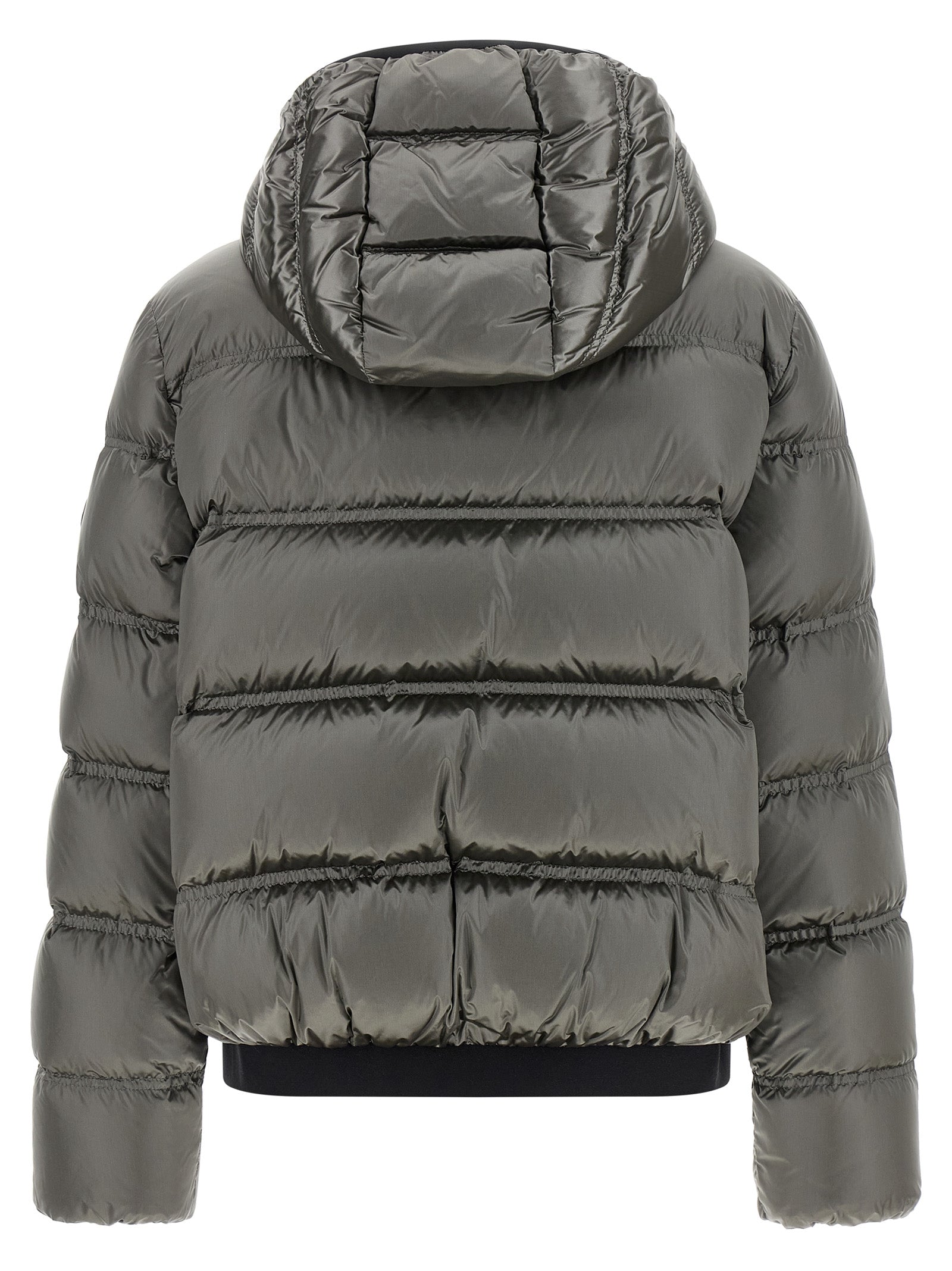 Gray Polyamide Full-Length Jacket