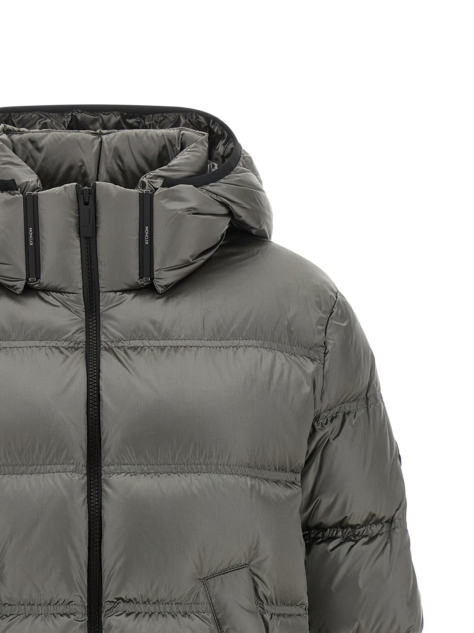 Gray Polyamide Full-Length Jacket