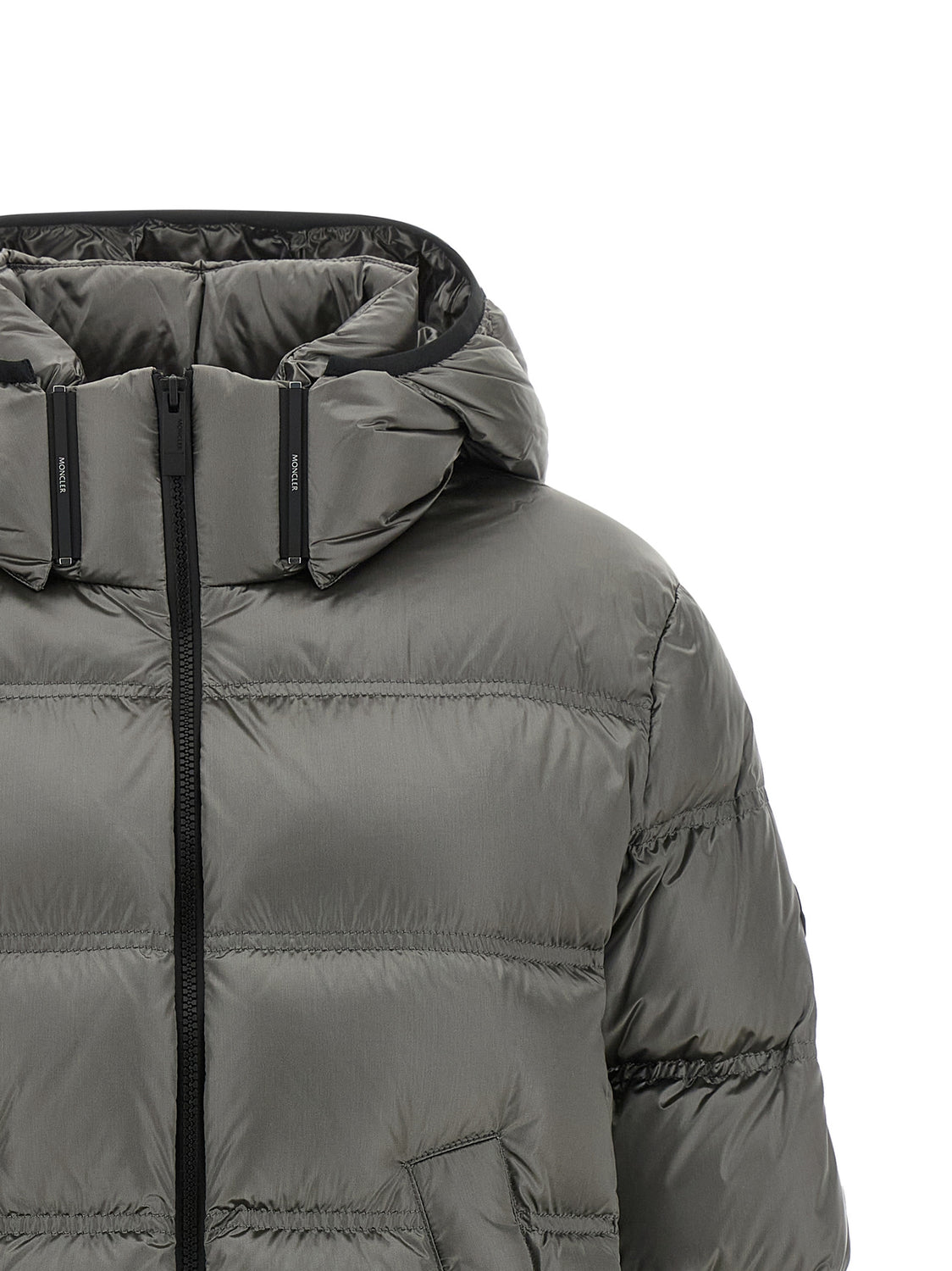 Gray Polyamide Full-Length Jacket