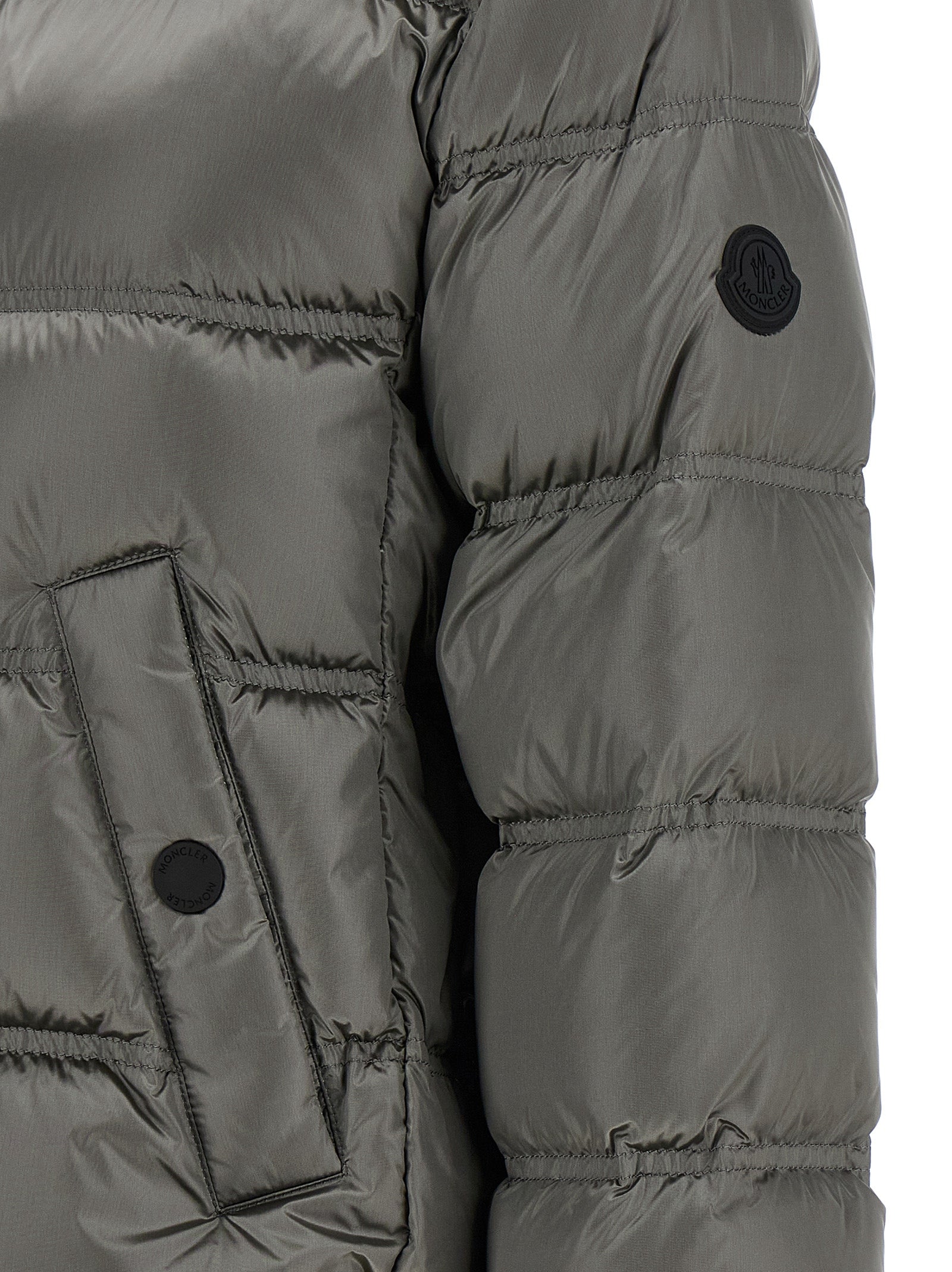 Gray Polyamide Full-Length Jacket