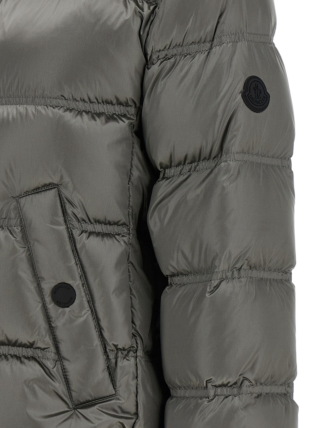 Gray Polyamide Full-Length Jacket