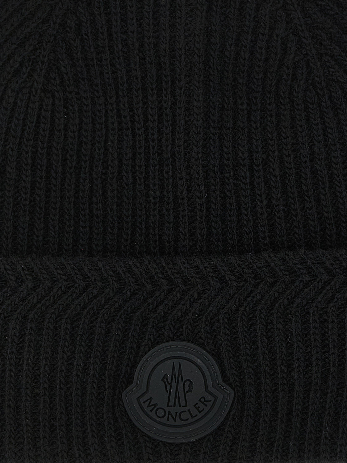Black Virgin Wool Beanie