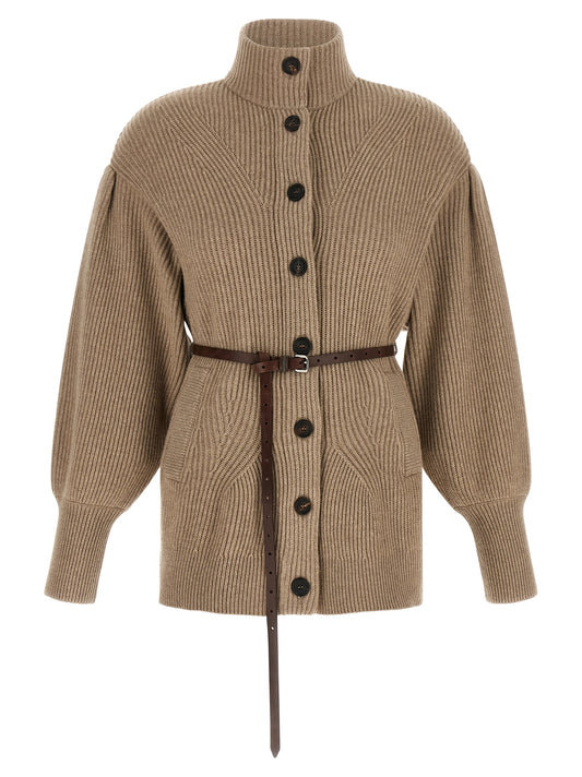 Beige Virgin Wool Cardigan