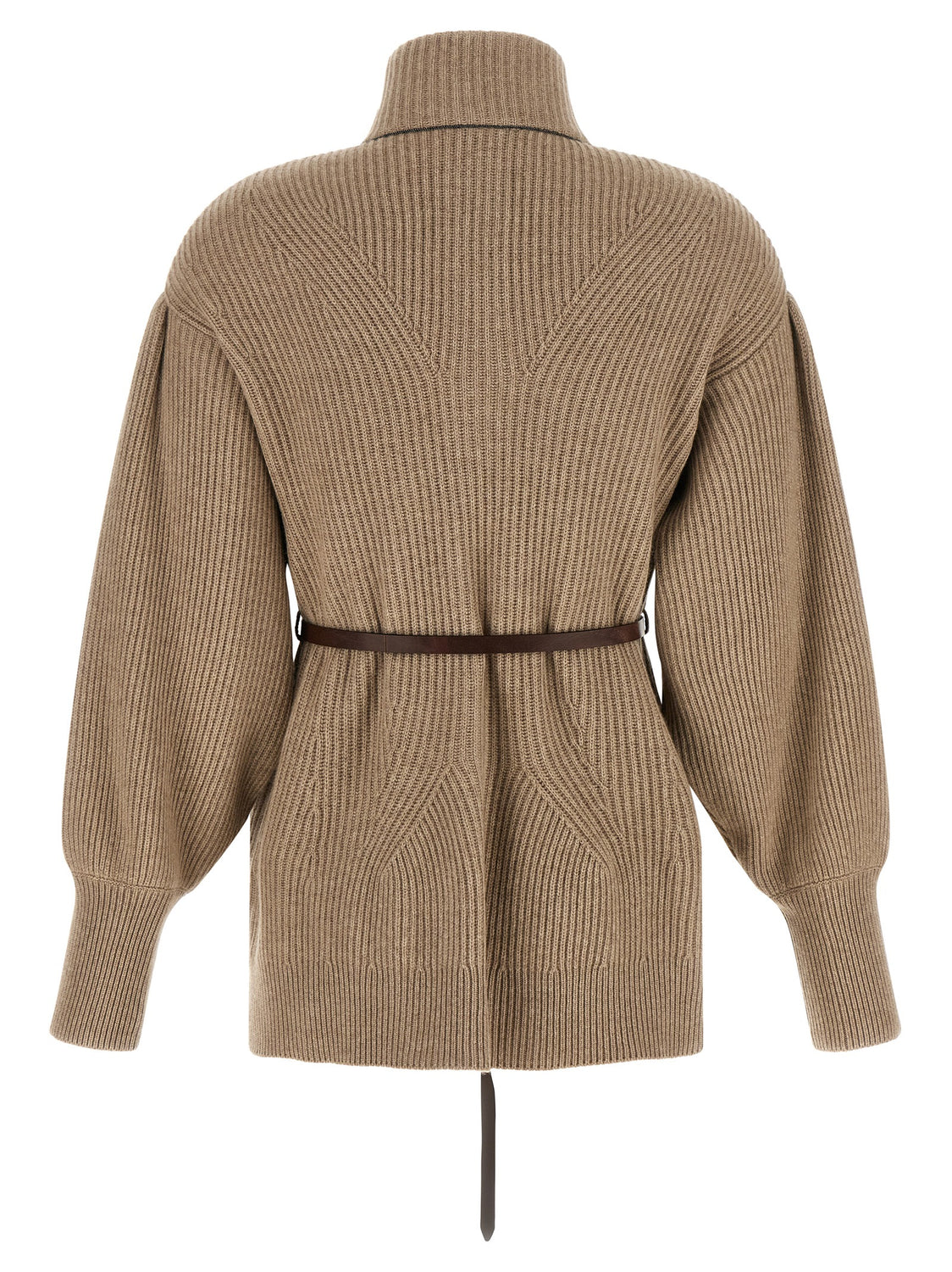 Beige Virgin Wool Cardigan