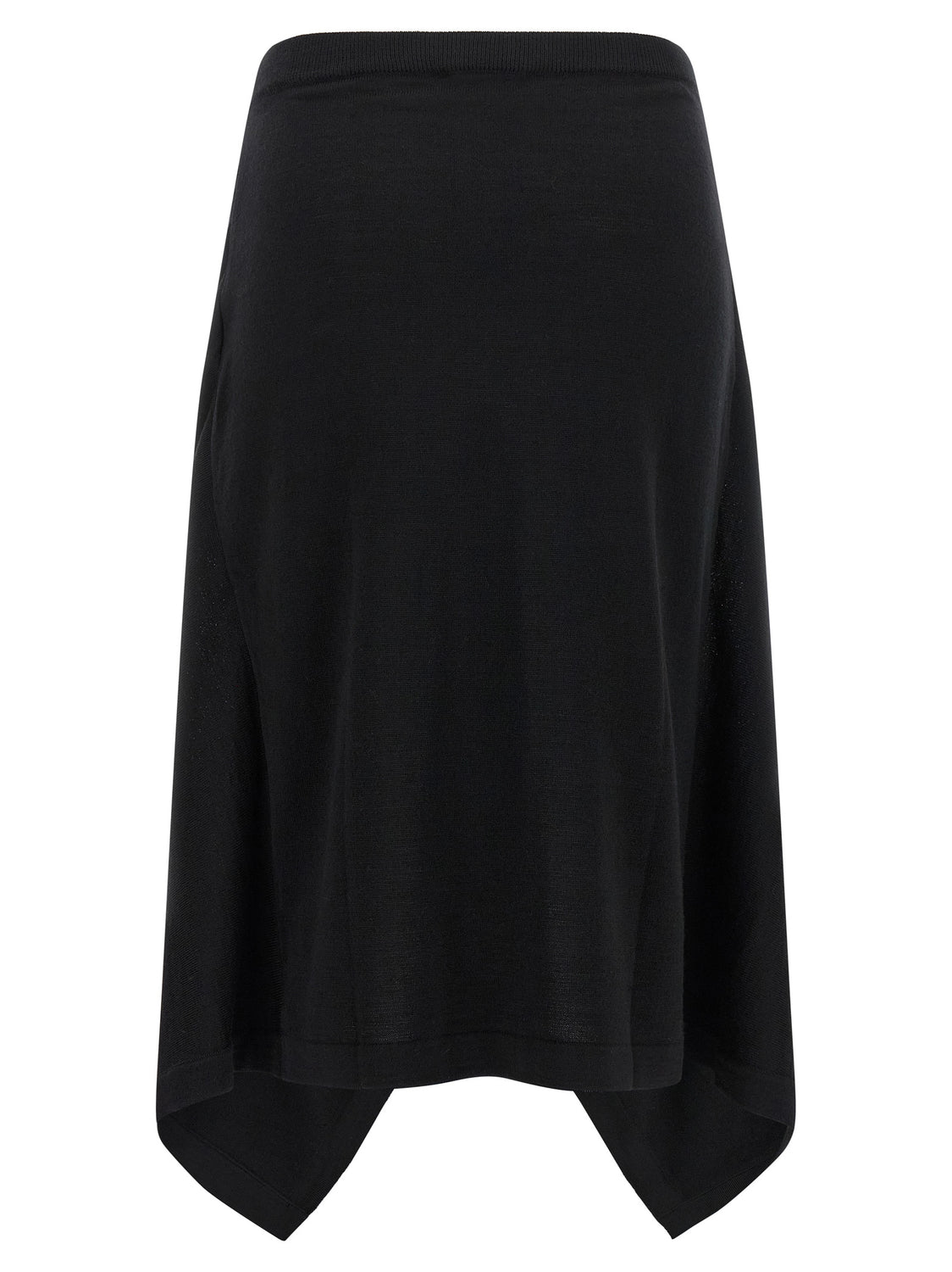 Black Wool Midi Skirt