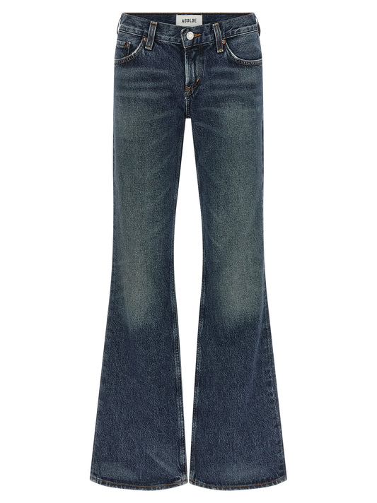 Blue Cotton Bootcut Jeans