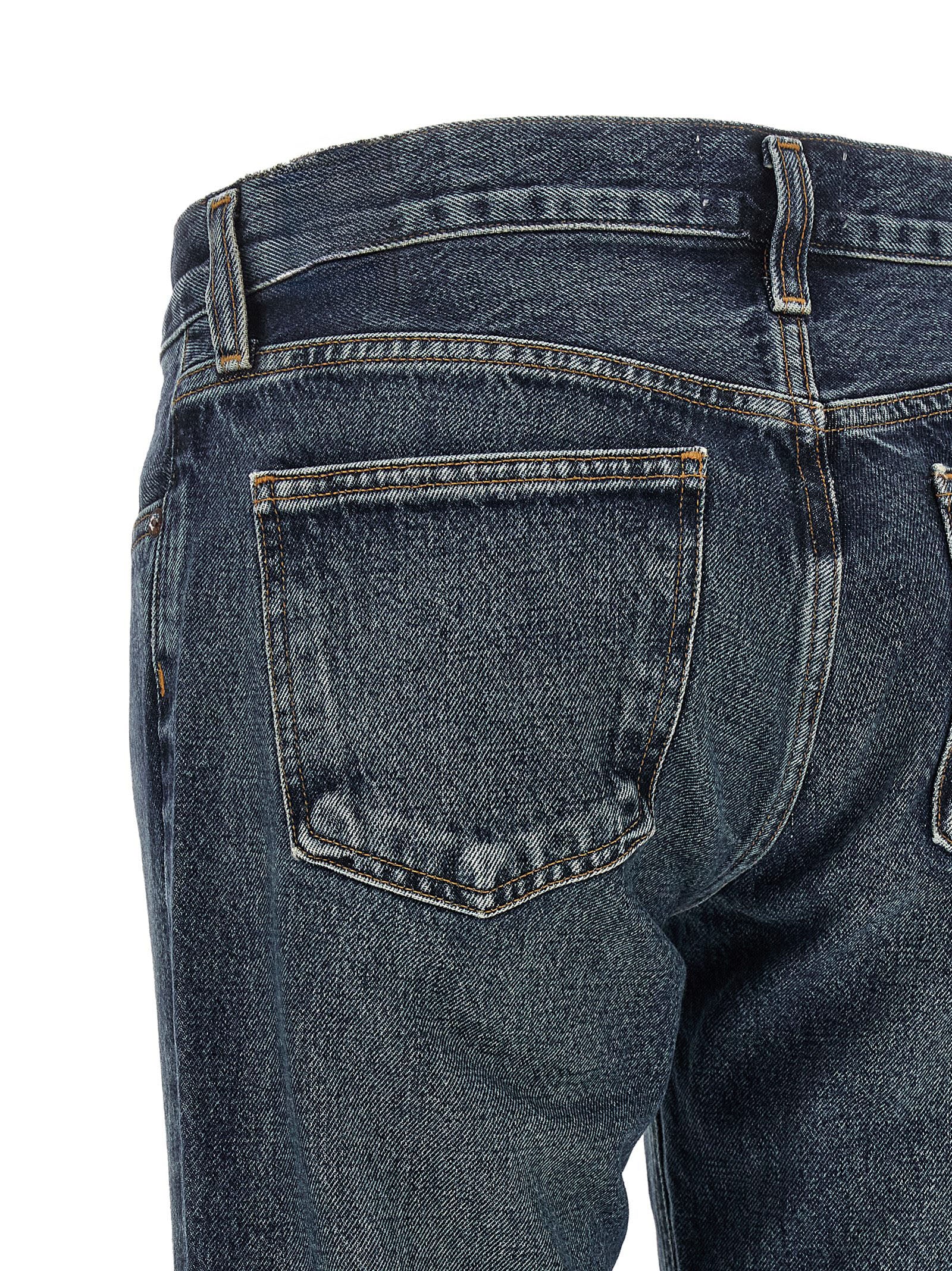 Blue Cotton Bootcut Jeans