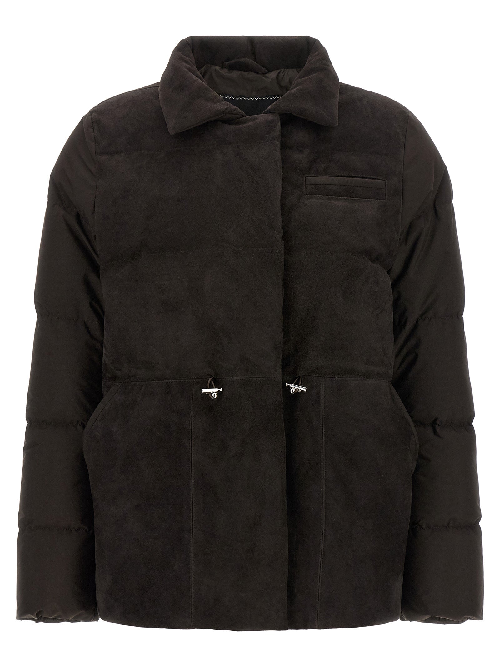 Brown Polyamide Full-Length Jacket