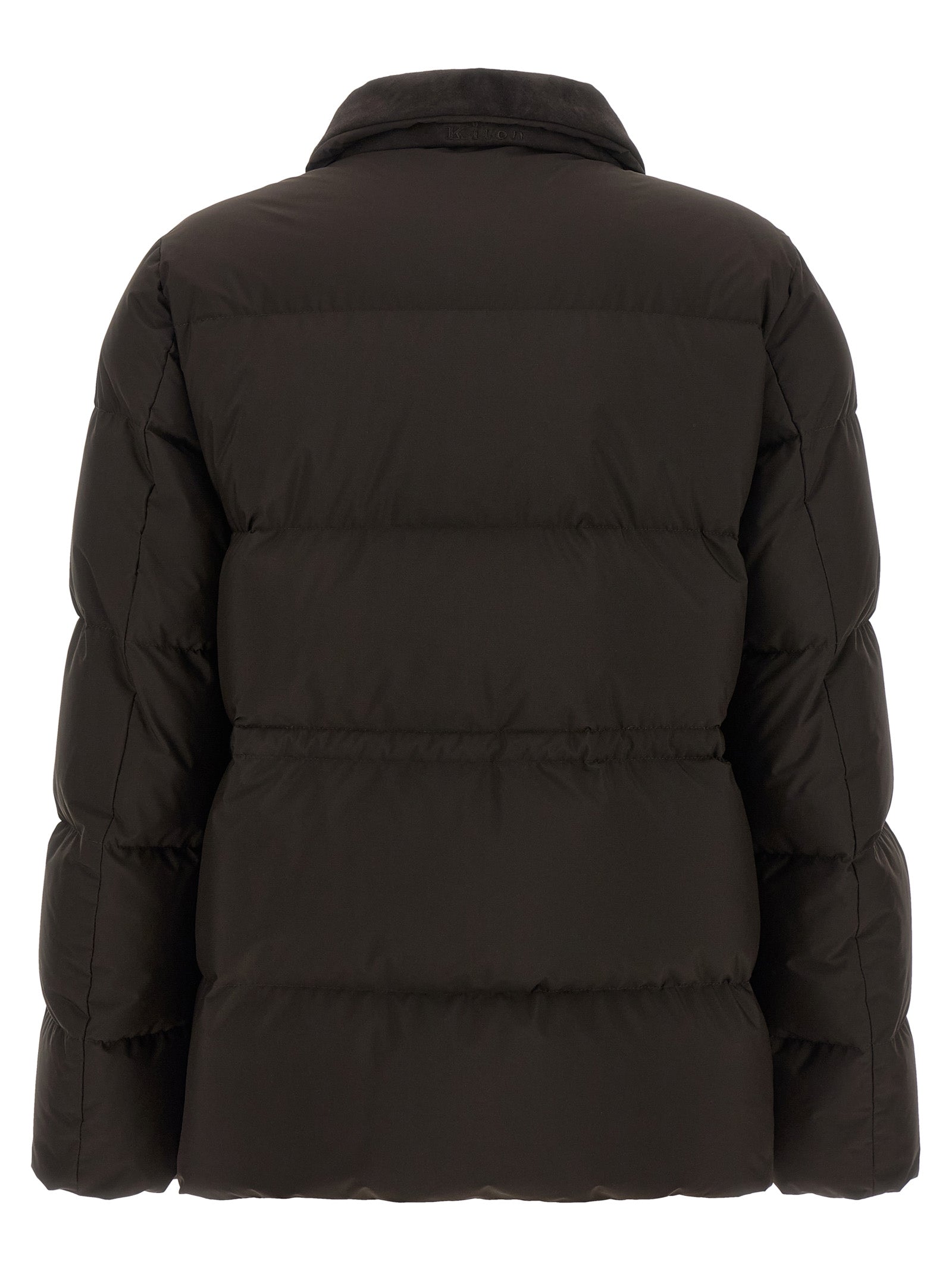 Brown Polyamide Full-Length Jacket