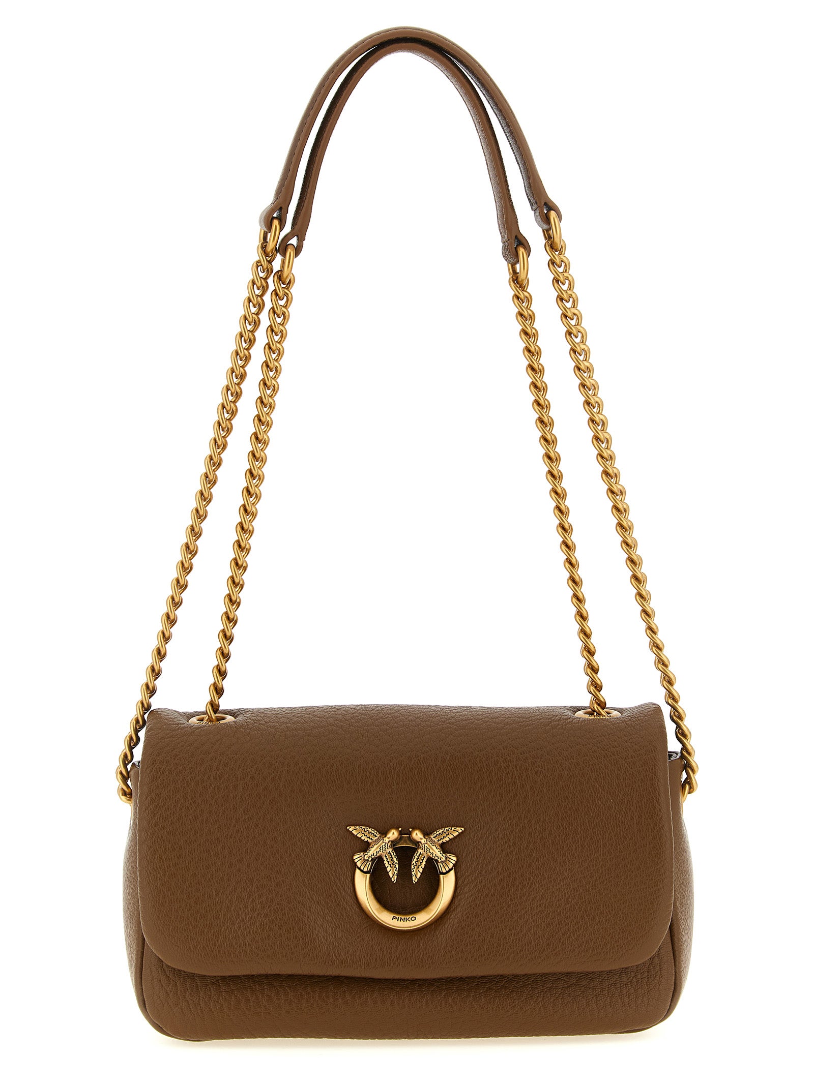 Brown Lamb Leather Shoulder Bag